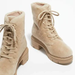 Boots en Peau de Mouton Nisha beiges - Talon 7,5 cm