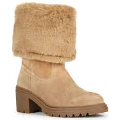 Boots en Velours de Cuir Damiana toffee/beige - Talon 6.5 cm