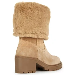 Boots en Velours de Cuir Damiana toffee/beige - Talon 6.5 cm