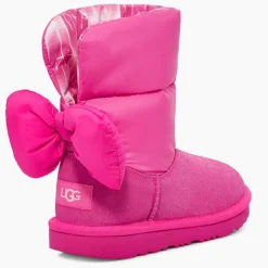 Boots en Velours de Cuir & Nylon Bailey Bow Maxi rose