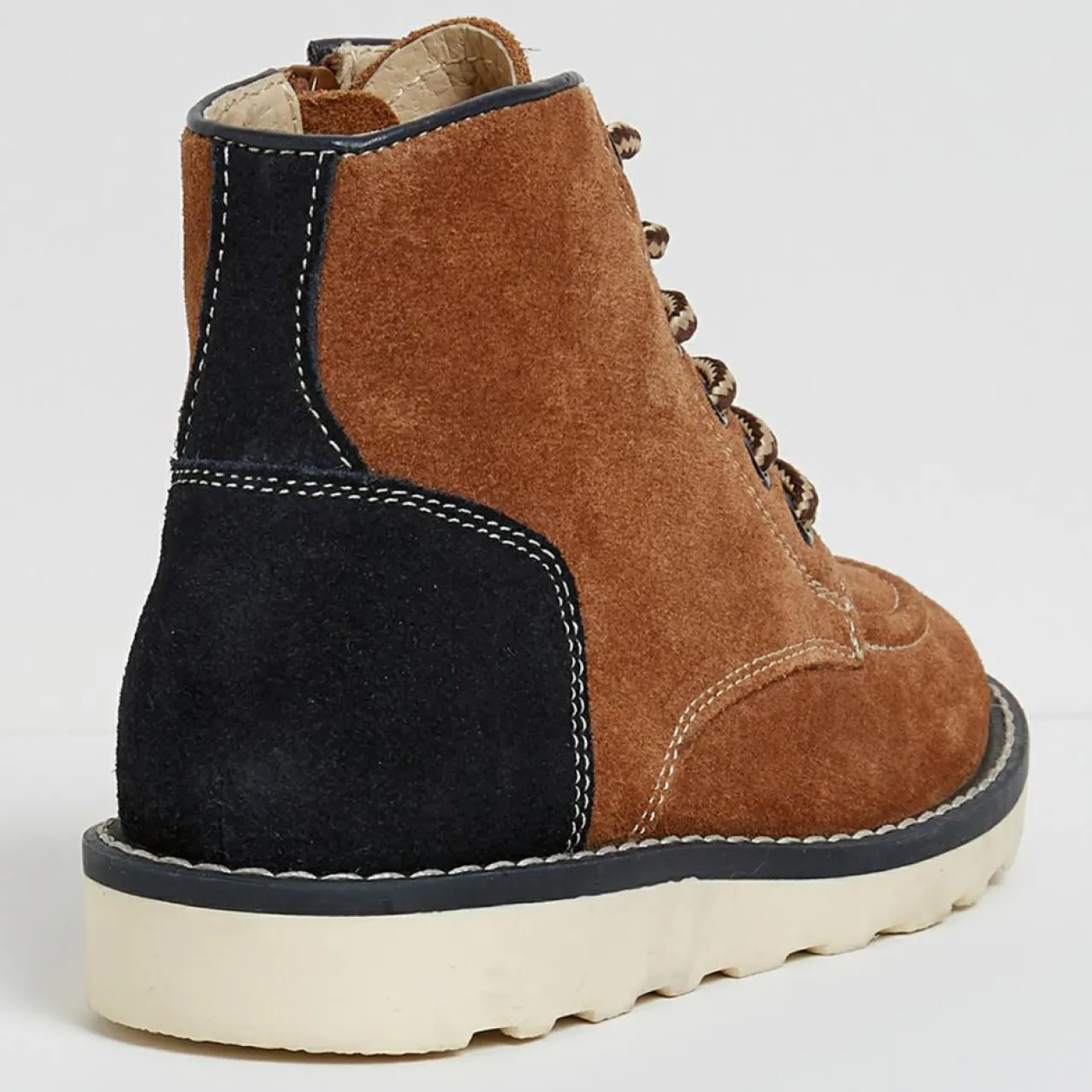 Boots en Velours de Cuir marron cognac