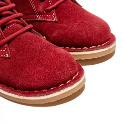 Boots en Velours de Cuir Lou bordeaux