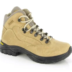 Boots en Velours de Cuir Lois noir/beige