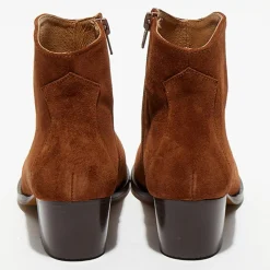 Boots en Velours de Cuir Nina marron