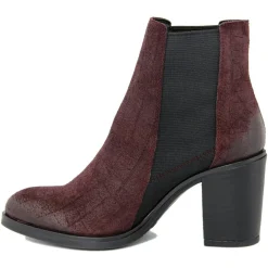 Boots en Velours de Cuir Lou marron - Talon 8 cm
