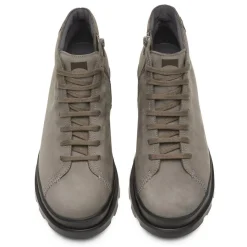 Boots en Velours de Cuir Brutus grises