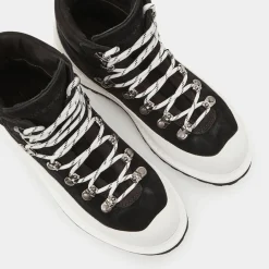 Boots en Velours de Cuir Roccia noir/blanc