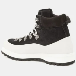 Boots en Velours de Cuir Roccia noir/blanc