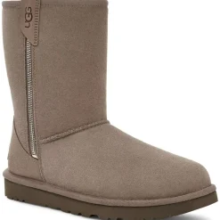 Boots fourrées en Velours de Cuir Classic Short Bailey taupe