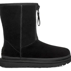 Boots fourrées en Velours de Cuir Classic Short Zipper noires