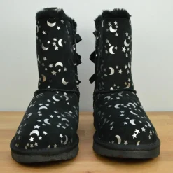 Boots fourrées Laine Bailey BoMoon motif étoiles noir/argenté
