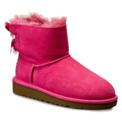 Boots fourrées Laine en Velours de Cuir Mini Bailey Bow fuchsia
