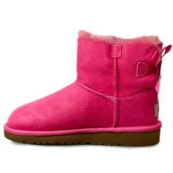 Boots fourrées Laine en Velours de Cuir Mini Bailey Bow fuchsia
