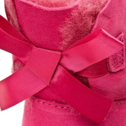 Boots fourrées Laine en Velours de Cuir Mini Bailey Bow fuchsia