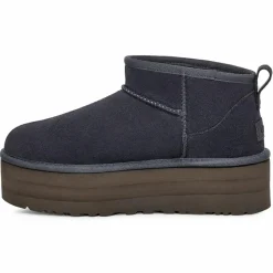 Boots fourrées Laine en Velours de Cuir Classic Mini Platform marine