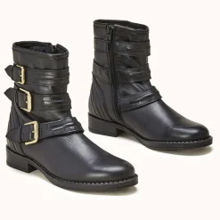 Boots motardes en Cuir Futille noires