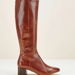Bottes en Cuir Carlotine Cognac