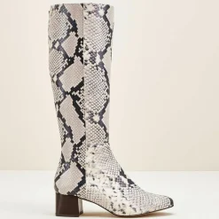 Bottes en Cuir Carlotine façon animal gris/noir