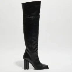 Bottes en Cuir Clover noires - Talon 10 cm