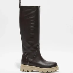 Bottes en Cuir Luna marron foncé