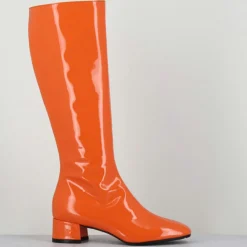 Bottes en Cuir mayera oranges