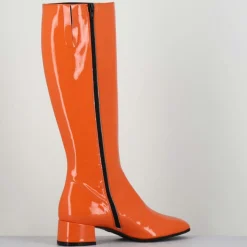 Bottes en Cuir mayera oranges