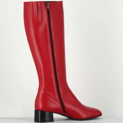 Bottes en Cuir mayera rouges