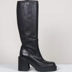 Bottes en Cuir noires - Talon 8 cm