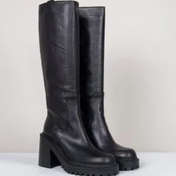 Bottes en Cuir noires - Talon 8 cm