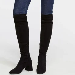 Bottes en Cuir stretch noires - Talon 7 cm