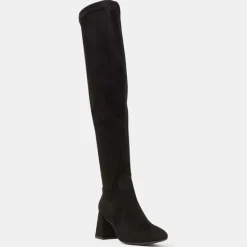 Bottes en Cuir stretch noires - Talon 7 cm