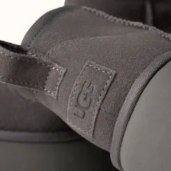 Bottes en Velours de Cuir Classic Ultra Mini New Heights grises - Talon 7 cm