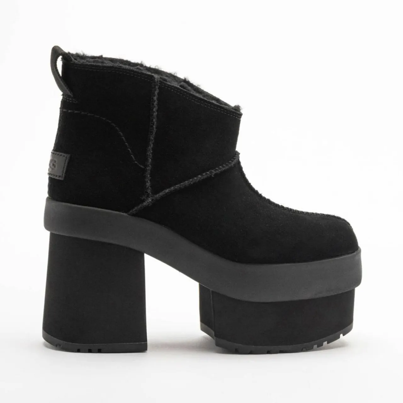 Bottes en Velours de Cuir New Heights Platform Mini noires - Talon 11,4 cm