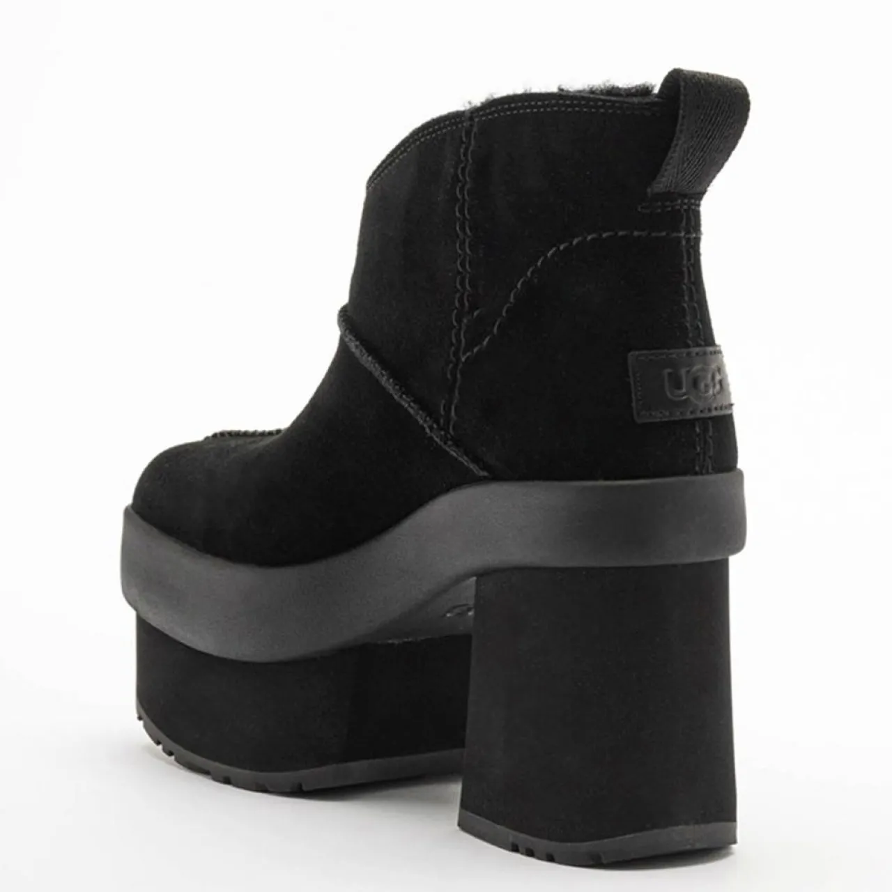 Bottes en Velours de Cuir New Heights Platform Mini noires - Talon 11,4 cm