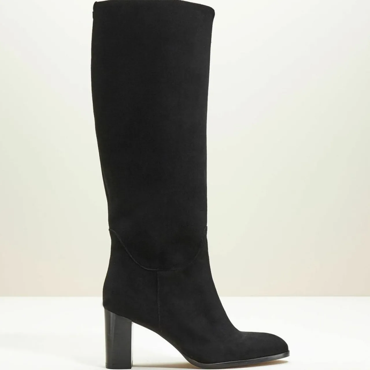 Bottes en Velours de Cuir Cavanna noires - Talon 7 cm