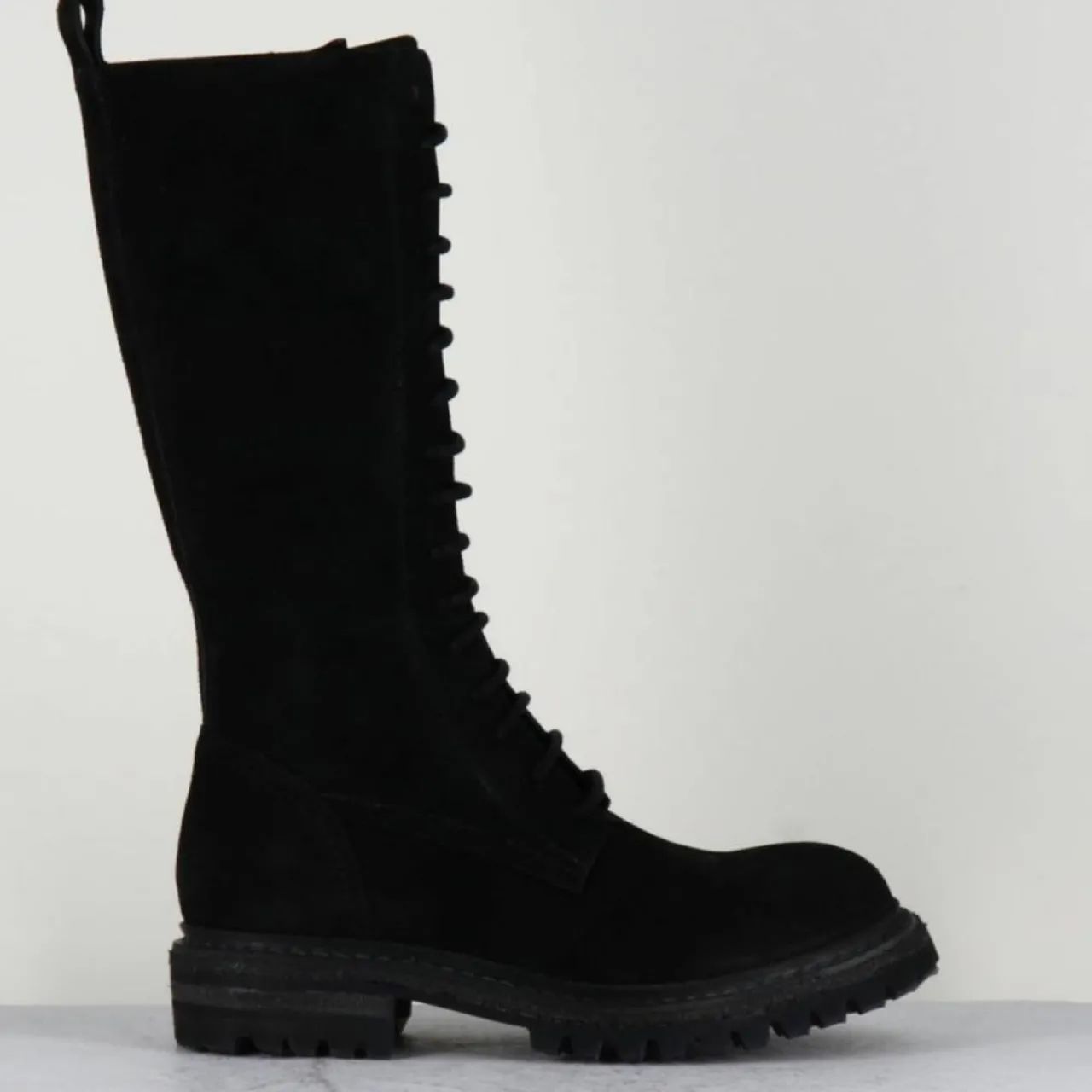 Bottes en Velours de Cuir Granada noires