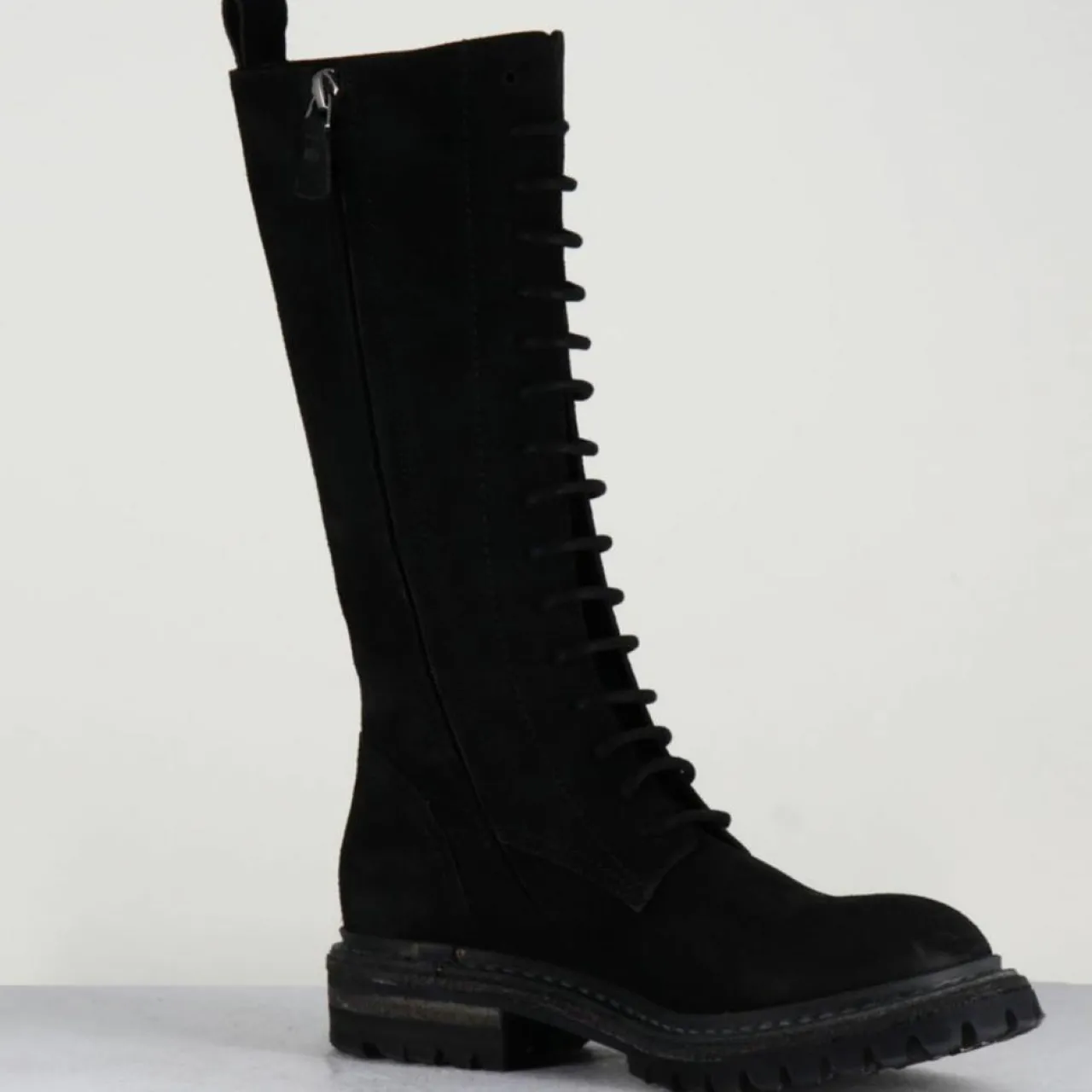Bottes en Velours de Cuir Granada noires