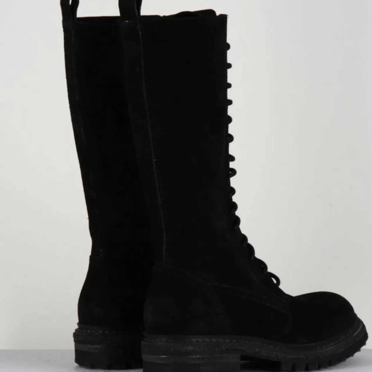 Bottes en Velours de Cuir Granada noires