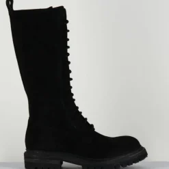 Bottes en Velours de Cuir Granada noires