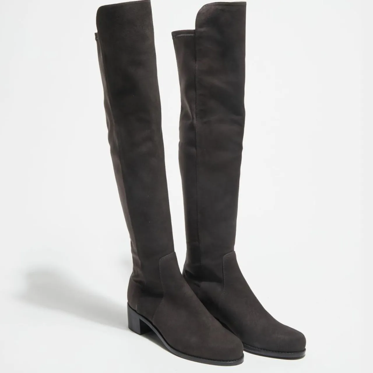 Bottes en Velours de Cuir & Textile Reserve chocolat
