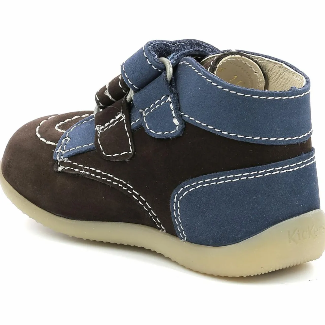 Bottillons en Cuir Bonkro-2 marron/marine