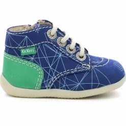 Bottillons en Cuir Bonzip-2 bleu/vert