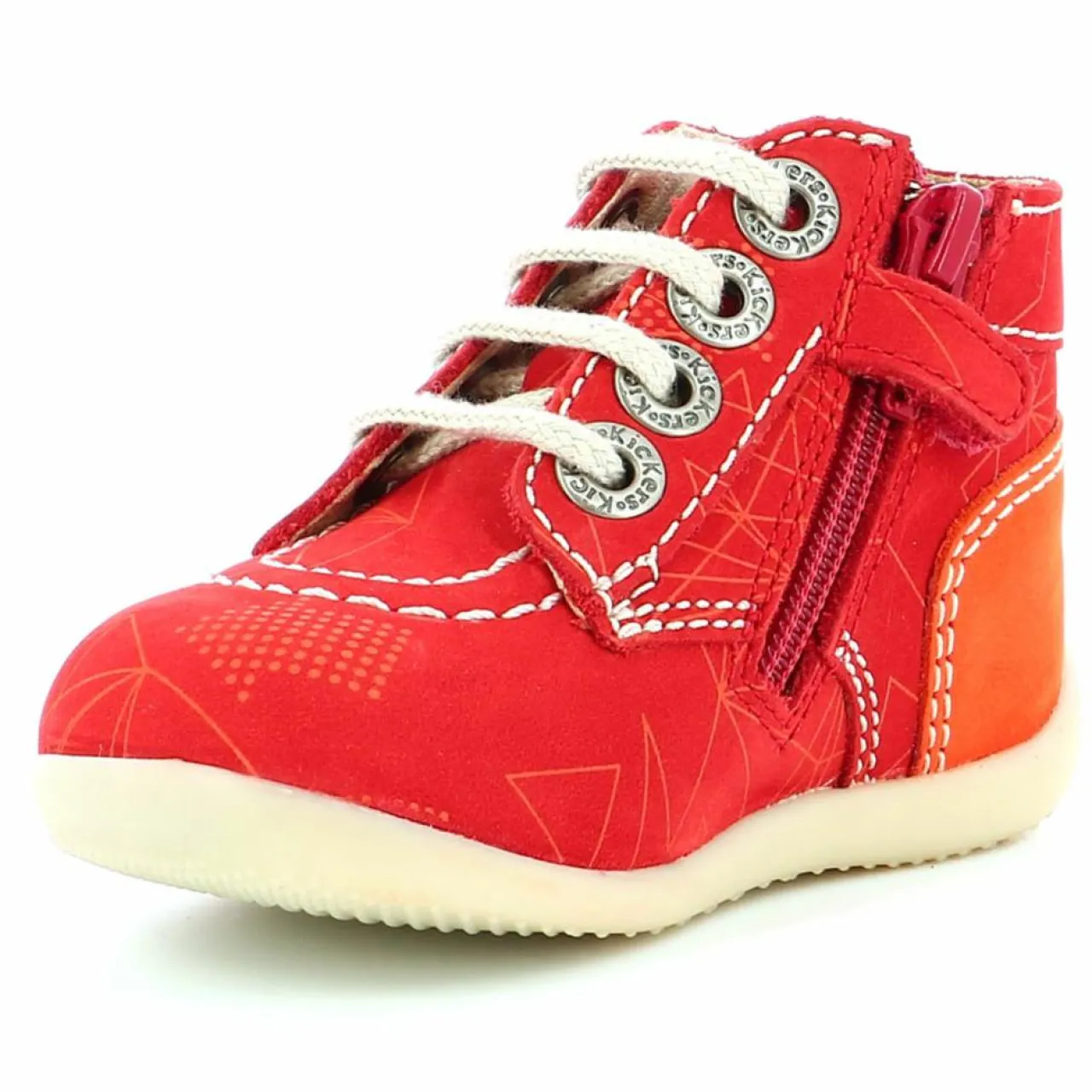 Bottillons en Cuir Bonzip-2 rouge/orange