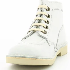 Bottillons en Cuir Kick Col blancs