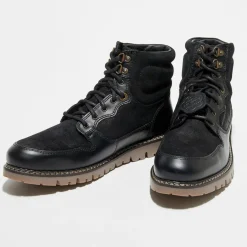 Bottillons en Cuir Kick Mountain noirs