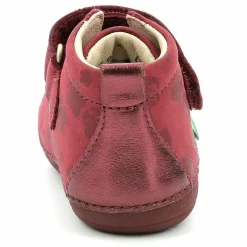 Bottillons en Cuir Sabio à fleurs bordeaux