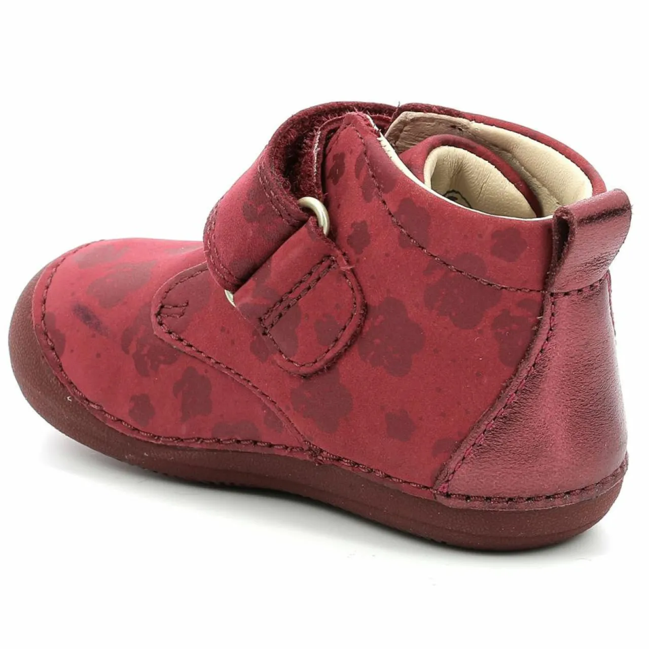 Bottillons en Cuir Sabio à fleurs bordeaux