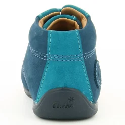 Bottillons en Velours de Cuir Olbi bleu pétrole