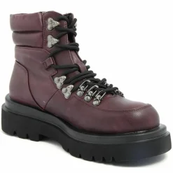 Bottines à lacets bordeaux - Talon 5 cm