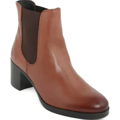 Bottines à talon en Cuir Jade marron - Talon 6 cm